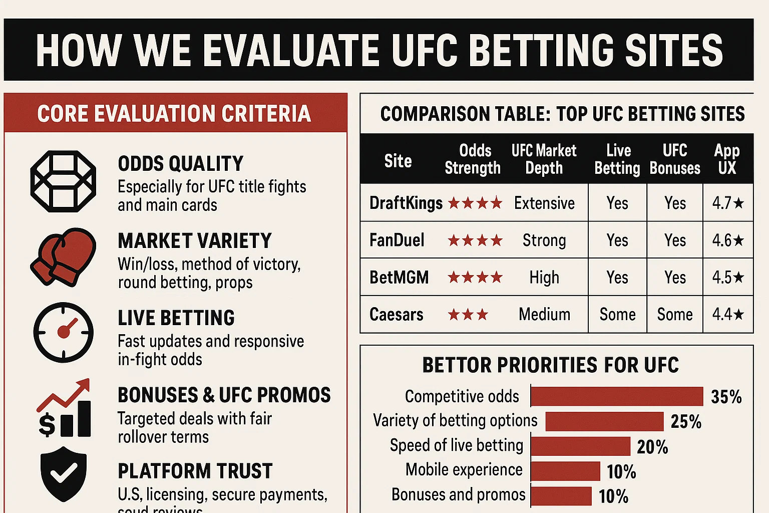 How We Evaluate UFC Betting Sites